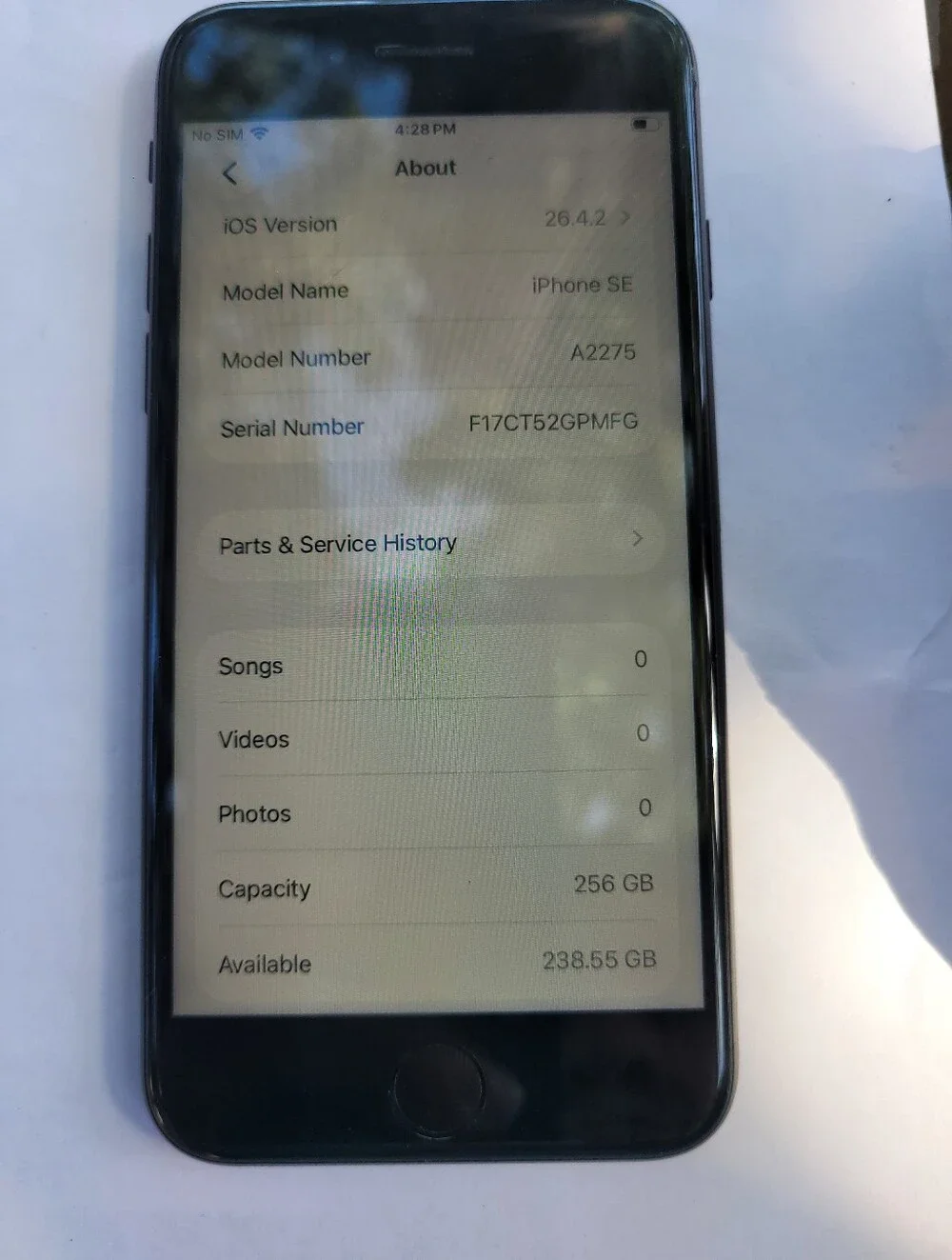 iPhone SE 2nd Gen 256 GB Black ***AJ***